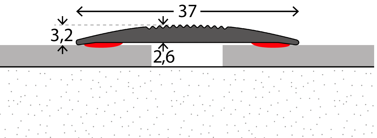 Zubehör | Prinz Übergangsschiene/Übergangsprofil selbstklebend Nr. 139 37x3,2x900mm Edelstahl matt | Prinz