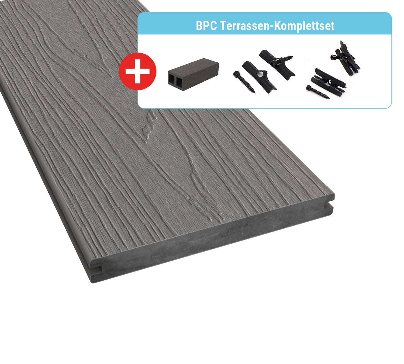 BPC Terrassen-Komplettset Coextrudiert XXL (Massivprofil)