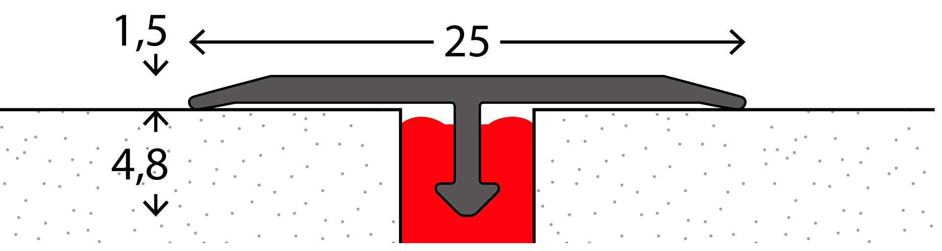 Zubehör | Prinz T-Cover Profil Nr. 266/268 25mm Edelstahl matt | Prinz