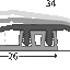 Zubehör | Prinz Profi-Design Anpassungsprofil 34x900mm havanna | Prinz