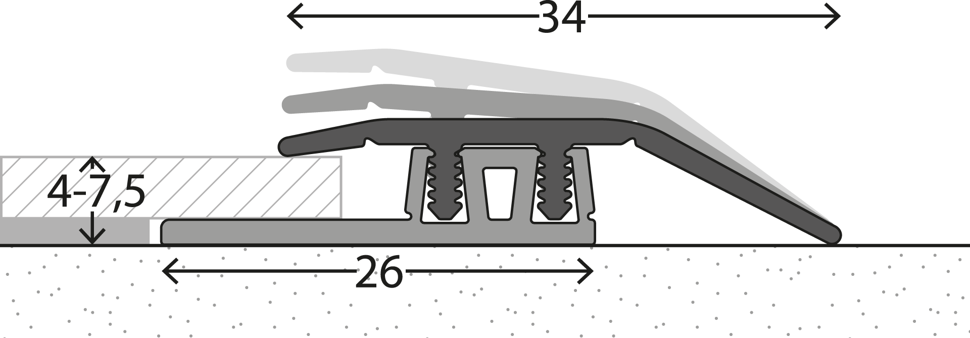 Zubehör | Prinz Profi-Design Anpassungsprofil 34x900mm havanna | Prinz