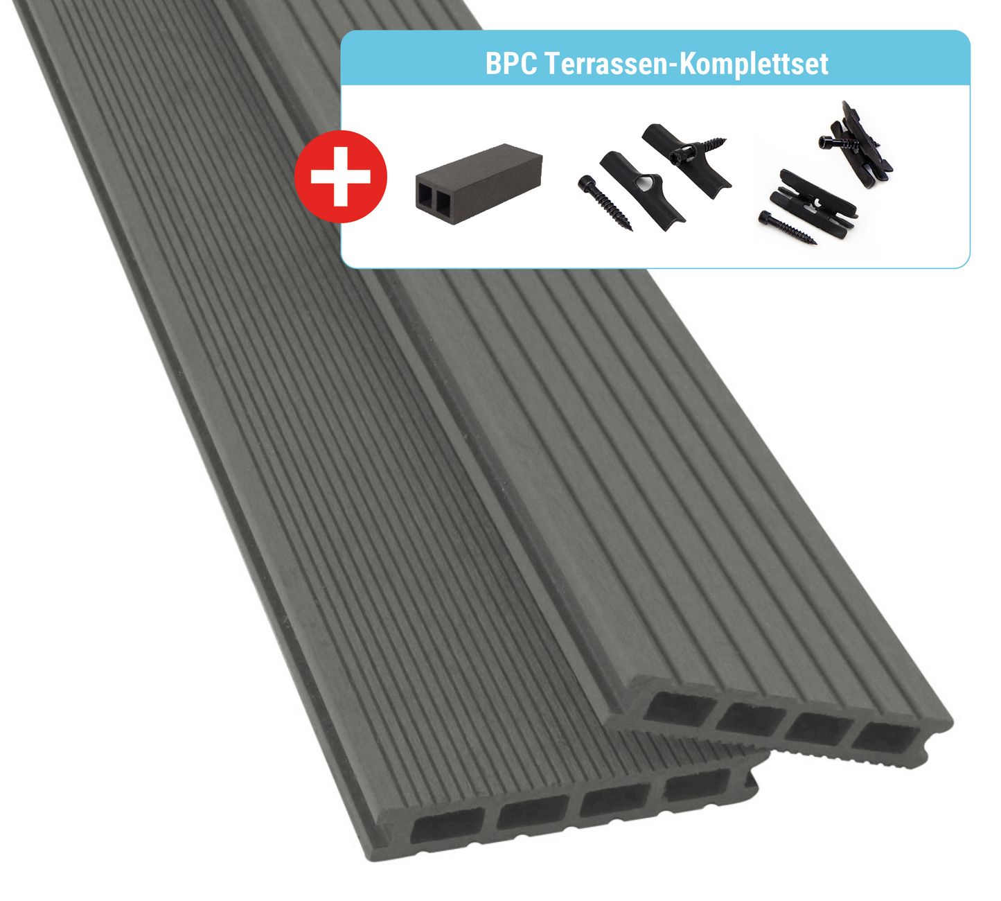 BPC Terrassen-Komplettset Pro Innovation (Hohlkammerprofil)