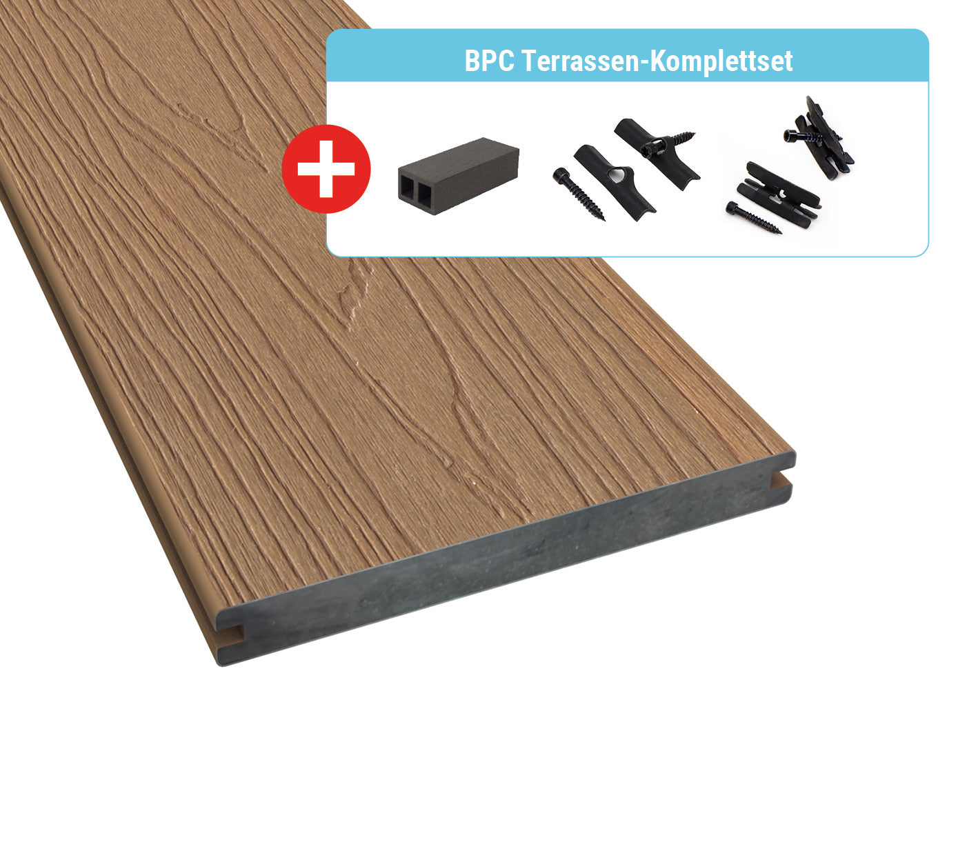 Terrassendielen WPC / BPC | BPC Terrassendiele Massivprofil Coextrudiert XXL | Der Preisbrecher