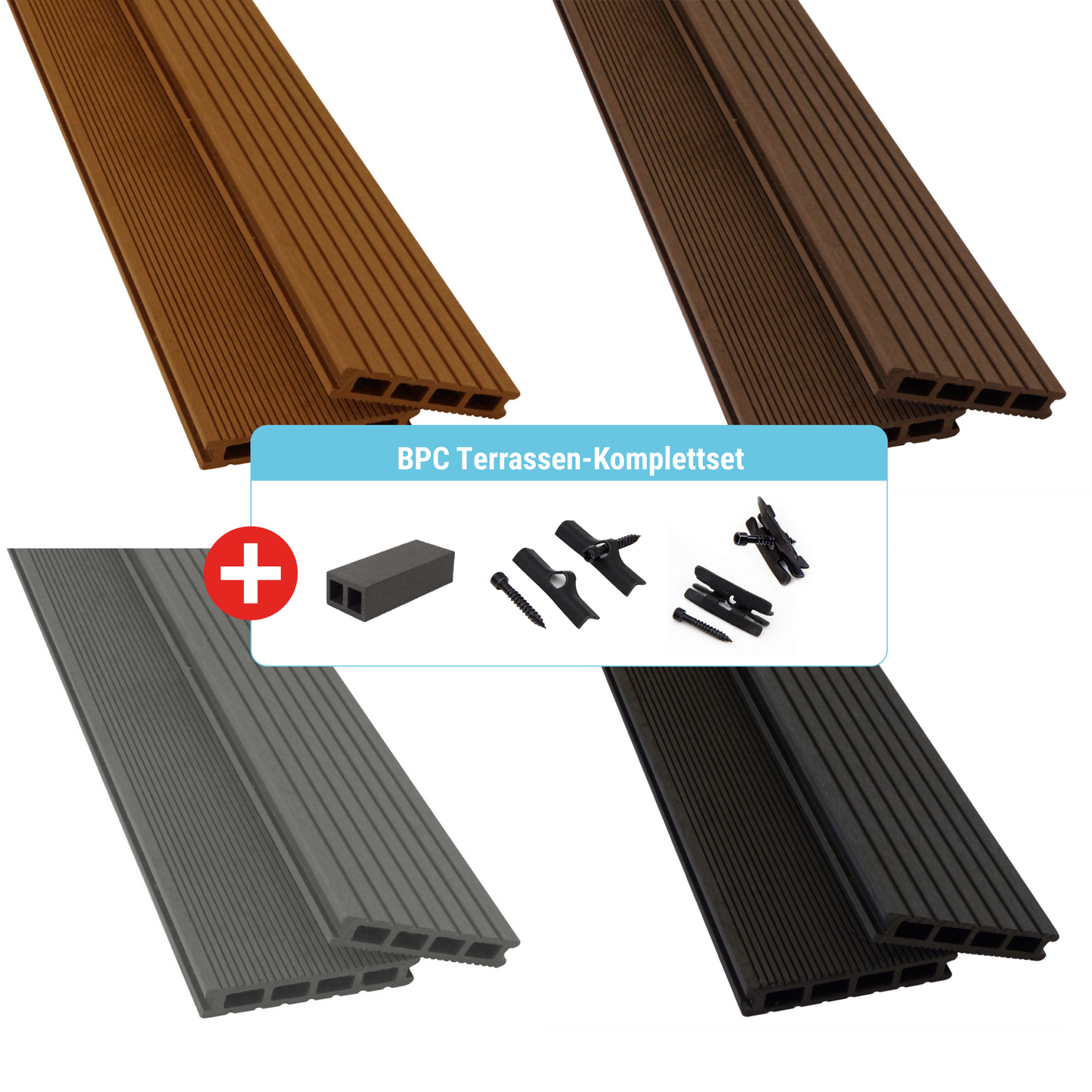 BPC Terrassen-Komplettset Pro Innovation (Hohlkammerprofil)