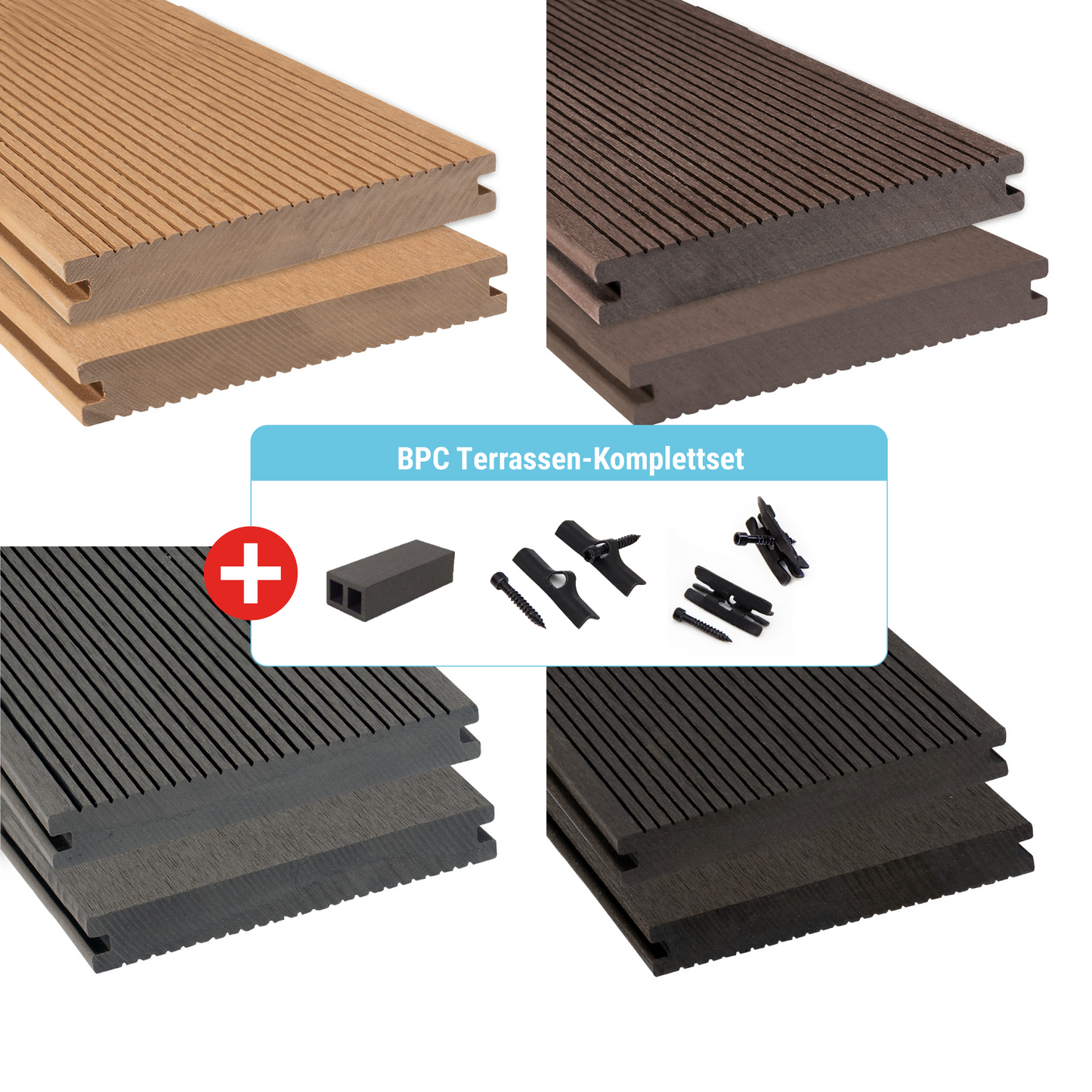BPC Terrassen-Komplettset Profi (Massivprofil)