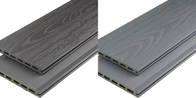 WPC Terrassendiele Hohlkammer XL mit Struktur mattiert Farbvarianten Überblick