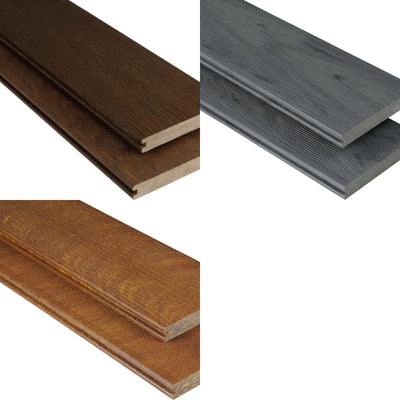 WPC Terrassendiele Vollprofil Massiv mit Struktur mattiert Farbvarianten Überblick