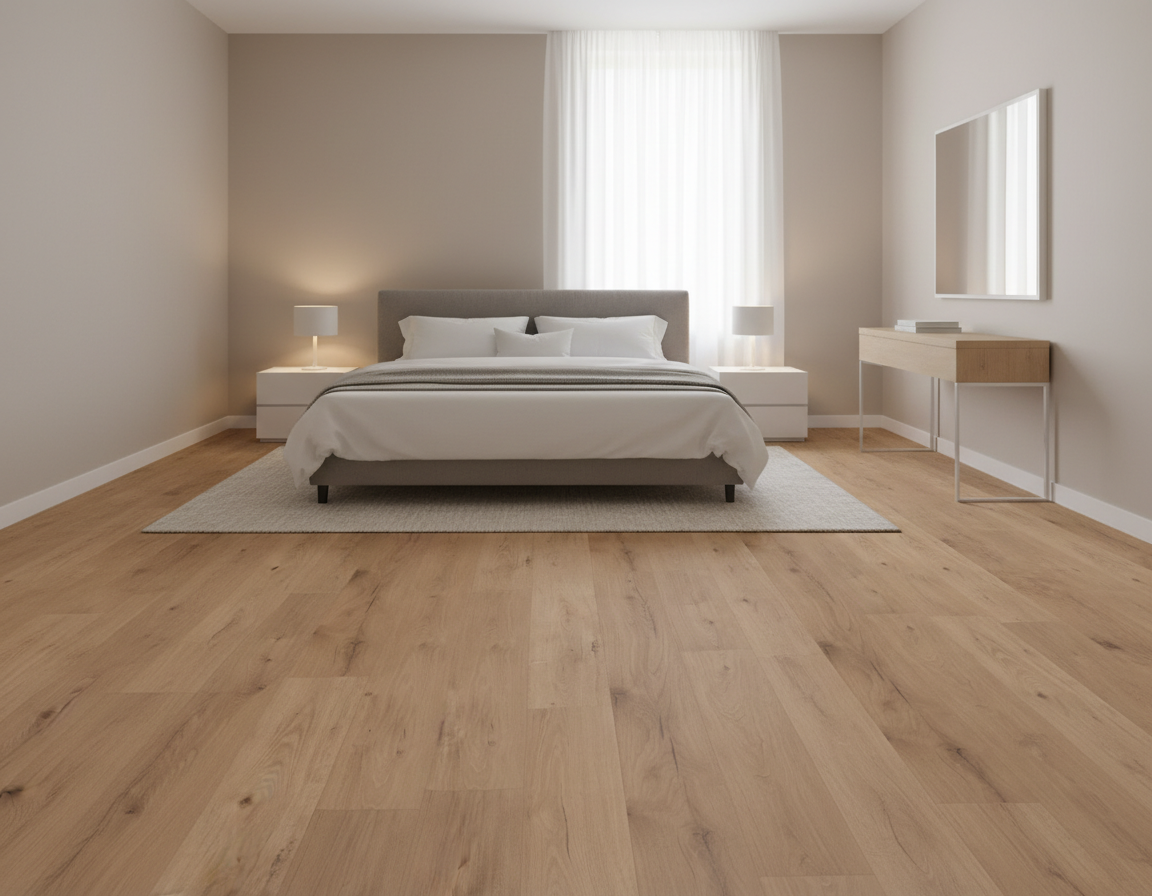 Laminatboden in heller Holzoptik im Wohnbereich – strapazierfähig, einfach zu verlegen und alltagstauglich